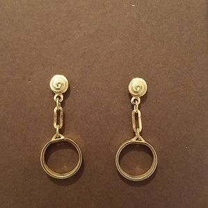 Gold Tone Dangle Cuffs